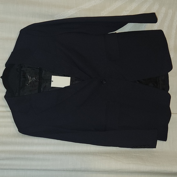 NWOT BANANA REPUBLIC SIENA NAVY BLUE WOOL BLAZER SIZE 0 Petite #445482 - Picture 5 of 17